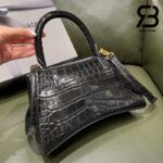Túi Balenciaga Hourglass Small Black Đen Khóa Vàng Crocodile 23CM Best Quality