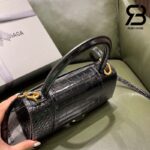 Túi Balenciaga Hourglass Small Black Đen Khóa Vàng Crocodile 23CM Best Quality