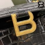 Túi Balenciaga Hourglass Small Black Đen Khóa Vàng Crocodile 23CM Best Quality
