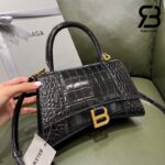 Túi Balenciaga Hourglass Small Black Đen Crocodile 23CM Best Quality