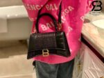 Túi Balenciaga Hourglass Small Black Đen Reptile 23CM Best Quality