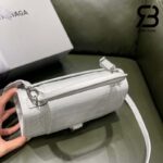 Túi Balenciaga Hourglass Small White Trắng Khóa Bạc Crocodile 23CM Best Quality