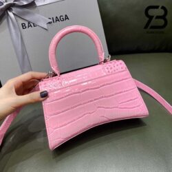 Túi Balenciaga Hourglass Xs Sakura Pink Hồng Crocodile 19CM Best Quality