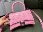 Túi Balenciaga Hourglass Xs Sakura Pink Hồng Crocodile 19CM Best Quality