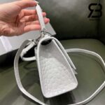 Túi Balenciaga Hourglass Xs White Trắng Crocodile 19CM Best Quality