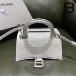 Túi Balenciaga Hourglass Xs White Trắng Crocodile 19CM Best Quality
