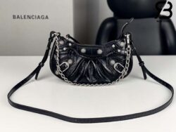 Túi Balenciaga Le Cagole Mini Bag With Chain Black Đen Crodcodile 21CM Best Quality