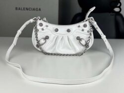 Túi Balenciaga Le Cagole Mini Bag With Chain White Trắng Crodcodile 21CM Best Quality