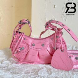 Túi Balenciaga Le Cagole Xs Shoulder Bag Pink Hồng Crodcodile 26CM Best Quality