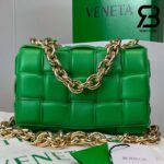 Túi Bottega Veneta Chain Cassette Parakeet Xanh Lá Da Cừu 26CM Best Quality