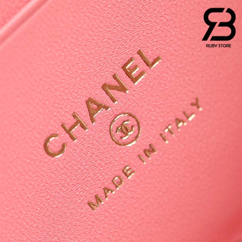 Túi Chanel 22A Vanity Casual Style Màu Hồng Da Cừu 17CM Best Quality