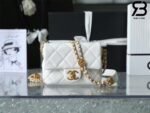 Túi Chanel 22A Vintage Mini Flap Bag With Coin Chamr Màu Trắng Da Caviar 18CM Best Quality
