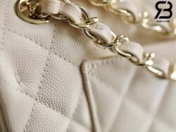 Túi Chanel Classic Medium Màu Kem Nhạt Da Incas Caviar 25CM Best Quality