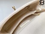 Túi Chanel Coco Handle Chevron Small White Trắng Da Caviar Lót Vải Vải 24CM Best Quality