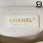 Túi Chanel Coco Handle Chevron Small White Trắng Da Caviar Lót Vải Vải 24CM Best Quality