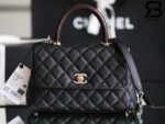 Túi Chanel Coco Handile Medium Black Đen Da Caviar Lizarrd 24CM Best Quality
