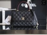 Túi Chanel Coco Handile Medium Black Đen Da Caviar Lizarrd 24CM Best Quality