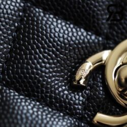 Túi Chanel Coco Handile Medium Black Đen Da Caviar Lizarrd 24CM Best Quality