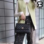 Túi Chanel Coco Handile Medium Black Đen Da Caviar Lizarrd Lót Vải 29CM Best Quality