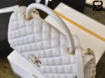 Túi Chanel Coco Handle Medium White Trắng Da Caviar Lót Vải 29CM Best Quality