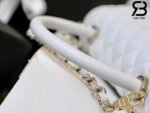 Túi Chanel Coco Handle Medium White Trắng Da Caviar Lót Vải 29CM Best Quality