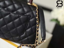 Túi Chanel Coco Handle Small Black Đen Da Caviar Lót da 24CM Best Quality