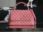 Túi Chanel Coco Handle Small Pink Hồng Da Caviar Lót vải 29CM Best Quality