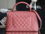 Túi Chanel Coco Handle Small Pink Hồng Da Caviar Lót vải 29CM Best Quality
