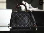 Túi Chanel Coco Mini Handle Black Đen Da Caviar Lizarrd Lót Vải 19CM Best Quality