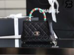Túi Chanel Coco Mini Handle Black Đen Da Lambskin Lót Da 19CM Best Quality
