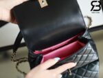 Túi Chanel Coco Mini Handle Black Đen Da Lambskin Lót Da 19CM Best Quality