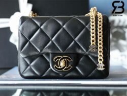 Túi Chanel Mini Flap Bag Màu Đen Da Cừu 18CM Best Quality