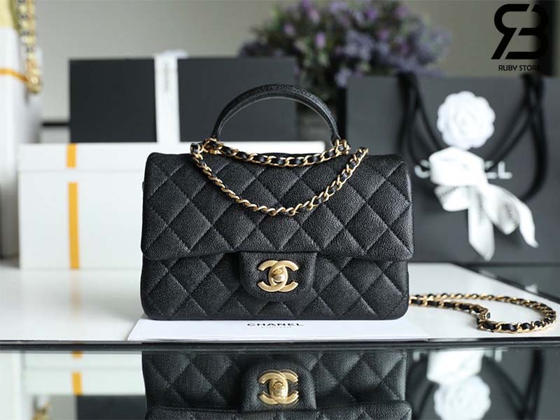 Túi Chanel Mini Flap Bag With Top Handle Màu Đen Da Incas Caviar 20CM Best Quality