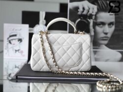Túi Chanel Mini Flap Bag With Top Handle Lion Charm Màu Trắng 20CM Best Quality