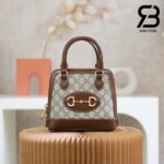 Túi Gucci Horsebit 1955 Mini Top Handle Bag GG Canvas Brown Nâu 20CM Best Quality