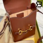 Túi Gucci Horsebit 1955 Phone Box Mini Brown Nâu Da Bê 17CM Best Quality
