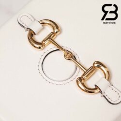 Túi Gucci Horsebit 1955 Phone Box Mini White Trắng Da Bê 17CM Best Quality