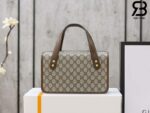 Túi Gucci Horsebit 1955 Top Handle Bag GG Canvas Brown Nâu 28CM Best Quality