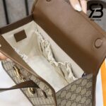 Túi Gucci Horsebit 1955 Top Handle Bag GG Canvas Brown Nâu 28CM Best Quality