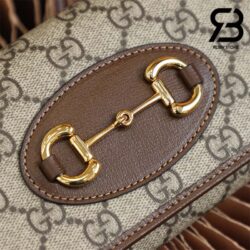 Túi Gucci Horsebit 1955 Woc GG Canvas Brown Nâu 19CM Best Quality