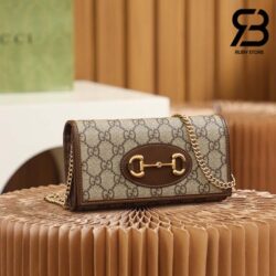 Túi Gucci Horsebit 1955 Woc GG Canvas Brown Nâu 19CM Best Quality