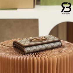 Túi Gucci Horsebit 1955 Woc GG Canvas Brown Nâu 19CM Best Quality