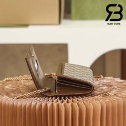 Túi Gucci Horsebit 1955 Woc GG Canvas Brown Nâu 19CM Best Quality