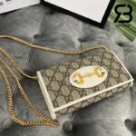 Túi Gucci Horsebit 1955 Woc GG Canvas White Trắng 19CM Best Quality