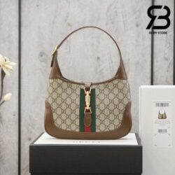 Túi Gucci Jackie 1961 Small Shoulder Bag GG Canvas Brown Nâu 28CM Best Quality