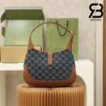 Túi Gucci Jackie 1961 Small Shoulder Bag GG Demin Jacquard Blue Xanh 28CM Best Quality