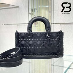 Túi Lady Dior D-Joy Bag Đen Kim Cương Da Bê 26CM Best Quality