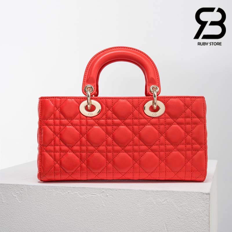 Túi Lady Dior D-Joy Bag Bright-Orange Màu Đỏ Cam Da Cừu 26CM Best Quality