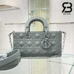 Túi Lady Dior D-Joy Bag Xám Kim Cương Da Bê 26CM Best Quality