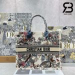 Túi Large Dior Book Tote Jadin D'Hiver Tranh Thêu 42cm Best Quality